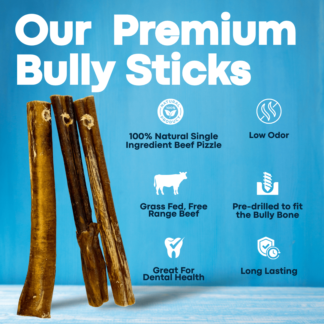 12 Inch Jumbo Bully Sticks With Holder And Bully Bone Included - shop_name pets petsupplys