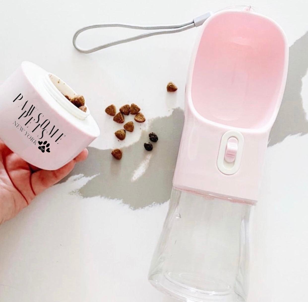 2 IN 1 PORTABLE PET FEEDER - PINK by PAWSOME PETS