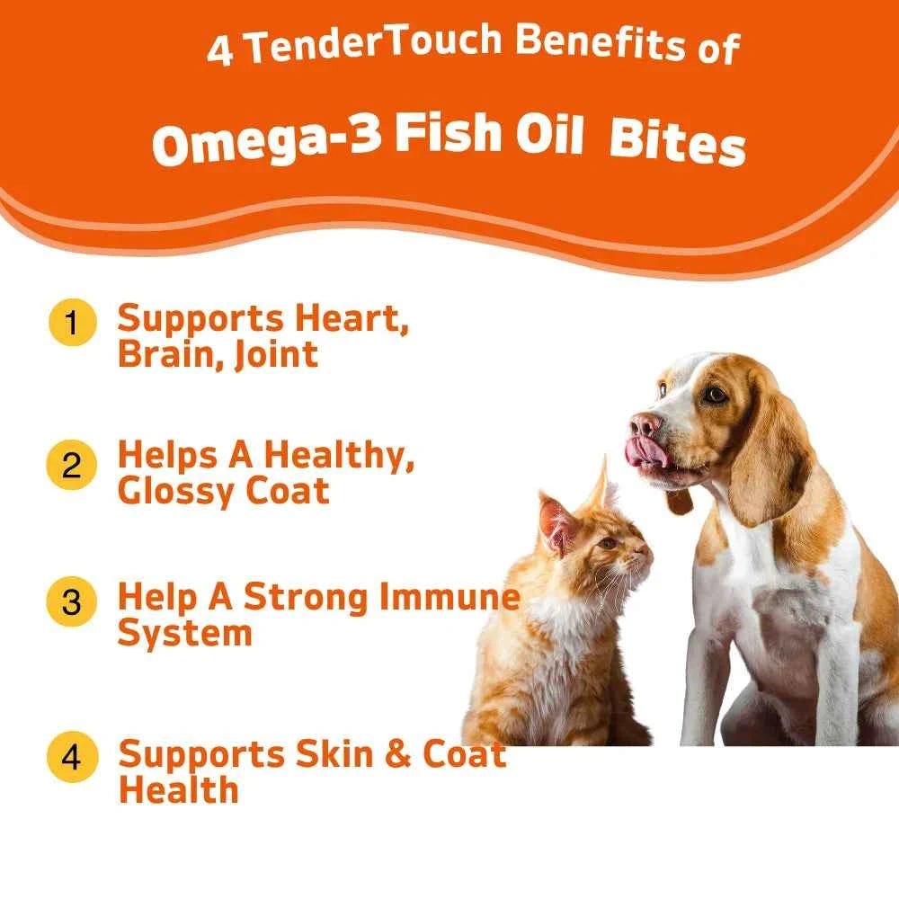 TenderTouch Omega 3 Fish Oil Chews for Pets - 2 Pack - Dog Omega Supplement by Souths Cheap Stuff