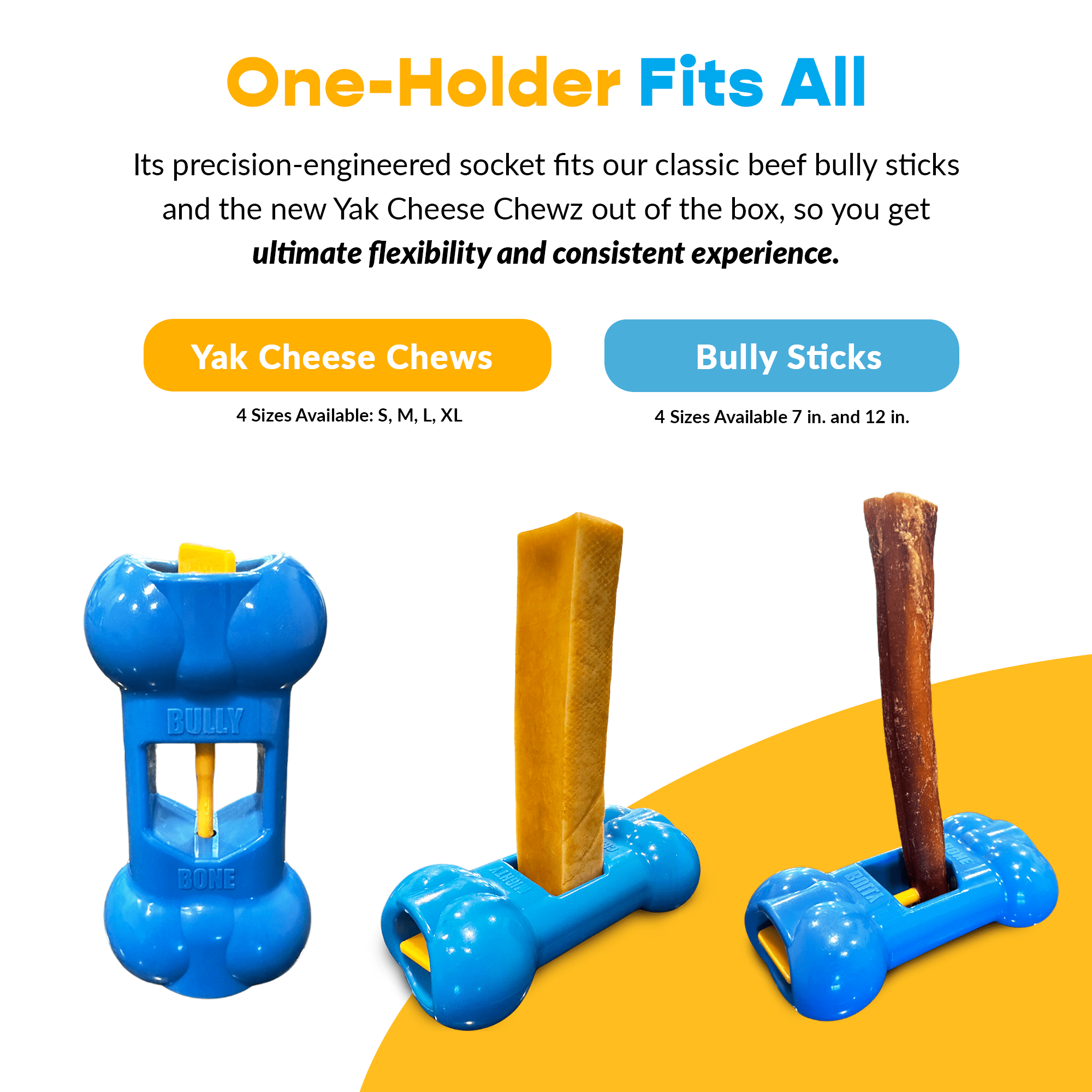 4 Pack Large Yak Cheese Chew Holder Pack Safe Bully Bone Pro Included - shop_name pets petsupplys