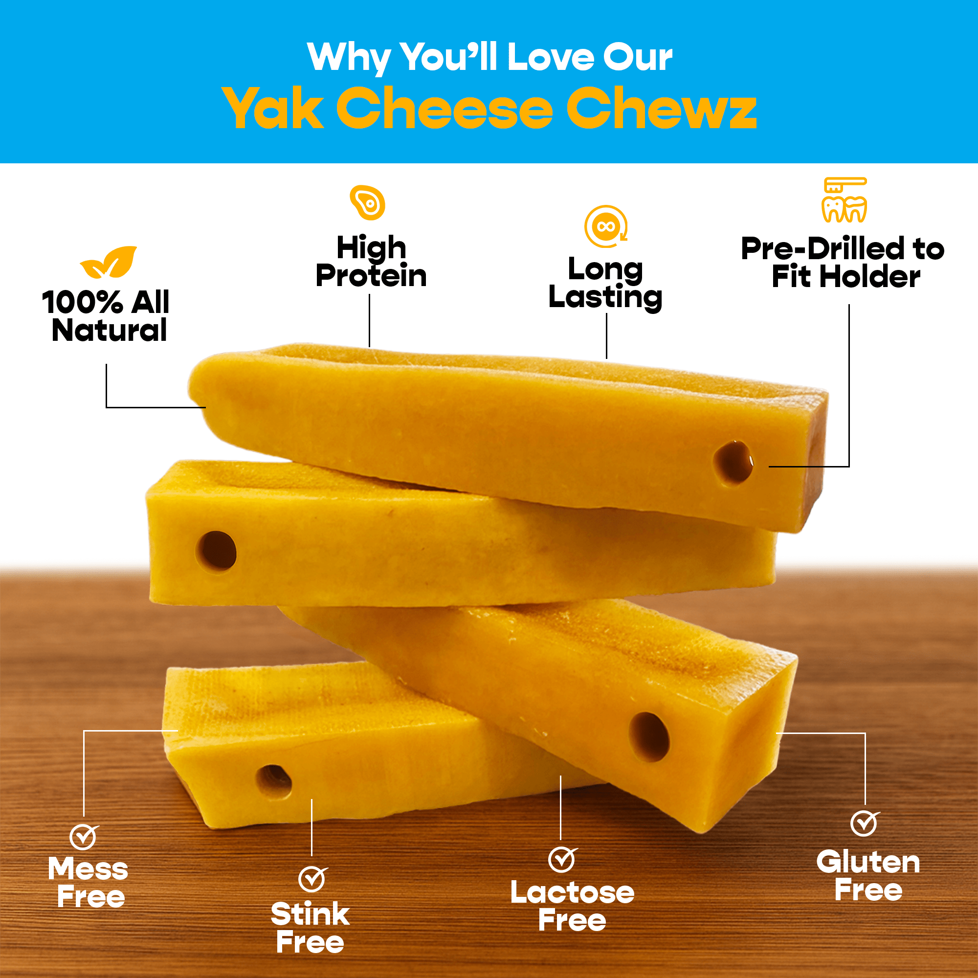 4 Pack Small Yak Cheese With Yak Chew Holder Pack Safe For Dogs - shop_name pets petsupplys