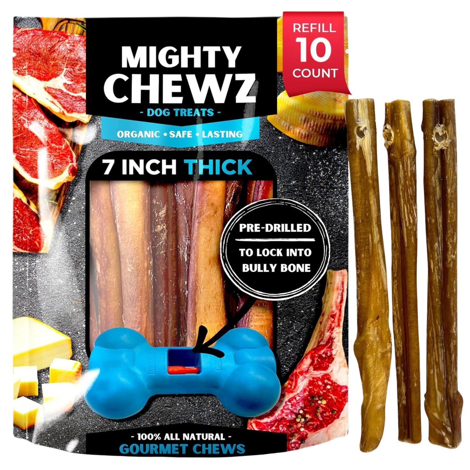 7" Thick Bully Sticks - Refill Pack - shop_name pets petsupplys