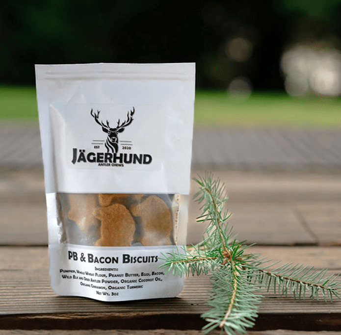 All Natural Peanut Butter Bacon Dog Biscuits With Antler Powder - shop_name pets petsupplys