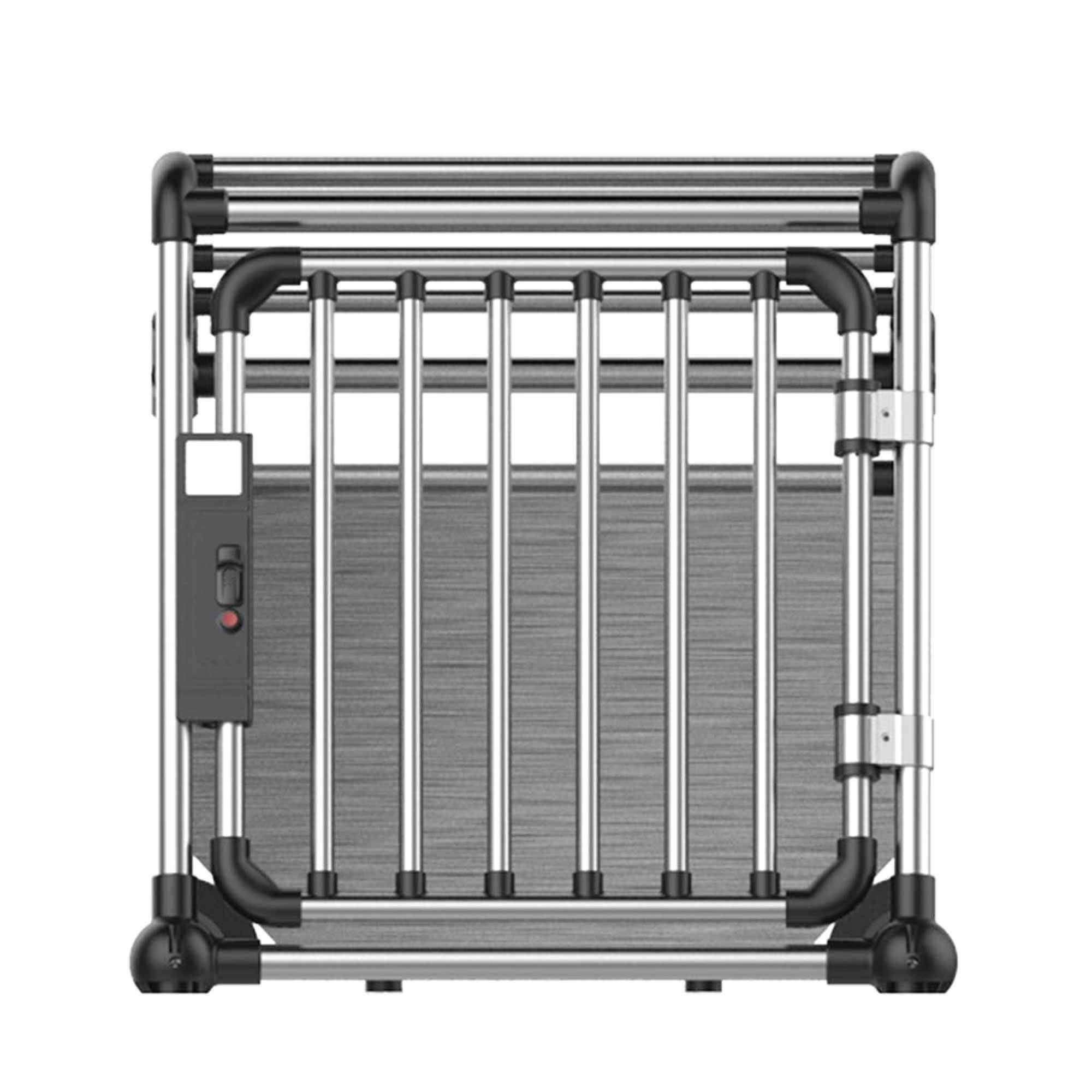 Aluminium Dog Travel Crate 56x65x77cm - Medium Pet Car Transport Cage Kennel Box - shop_name pets petsupplys