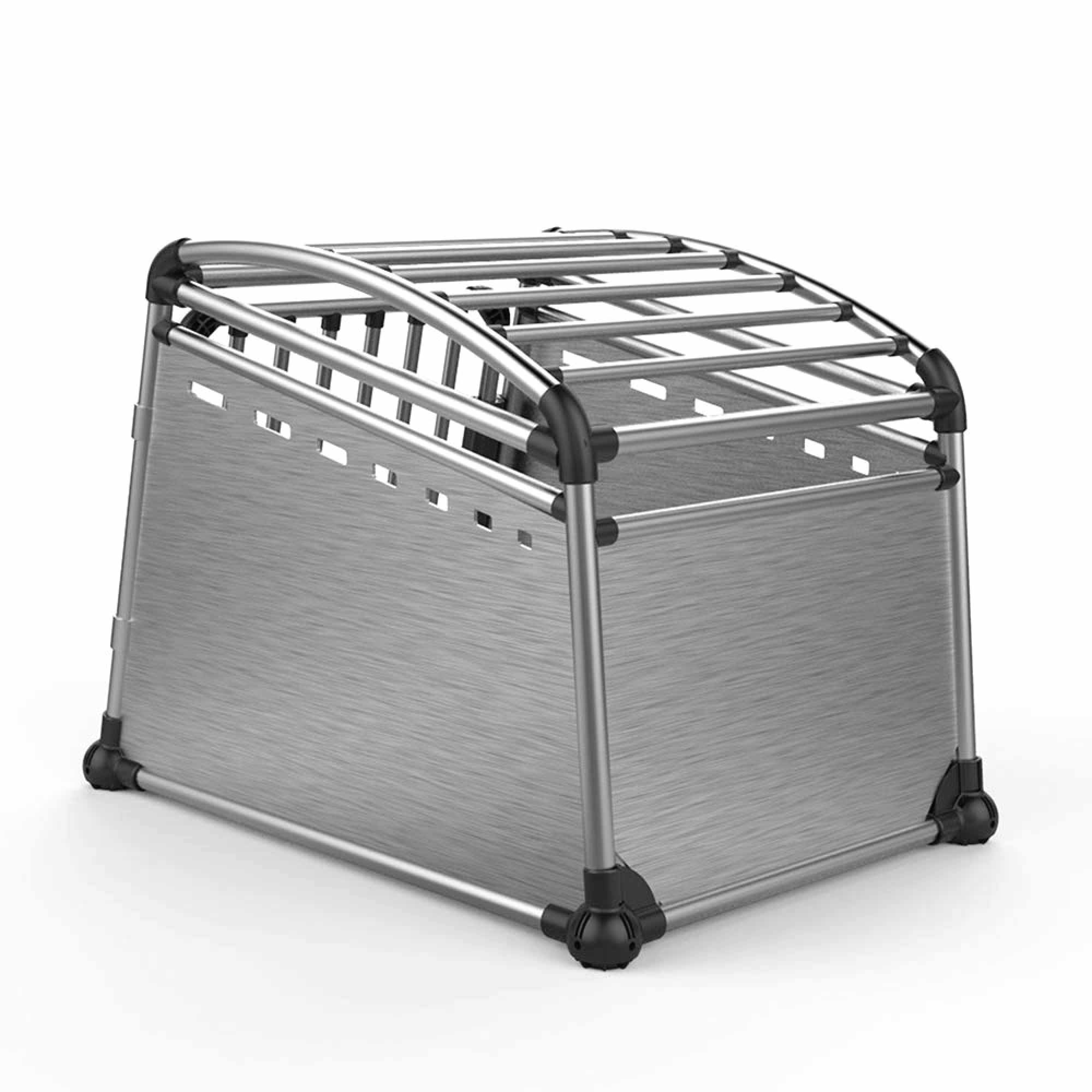 Aluminium Dog Travel Crate 56x65x77cm - Medium Pet Car Transport Cage Kennel Box - shop_name pets petsupplys