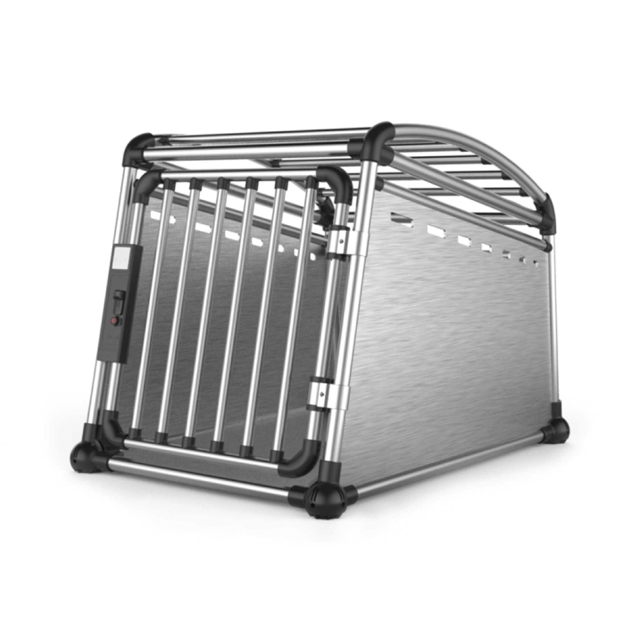 Aluminium Dog Travel Crate 56x65x77cm - Medium Pet Car Transport Cage Kennel Box - shop_name pets petsupplys