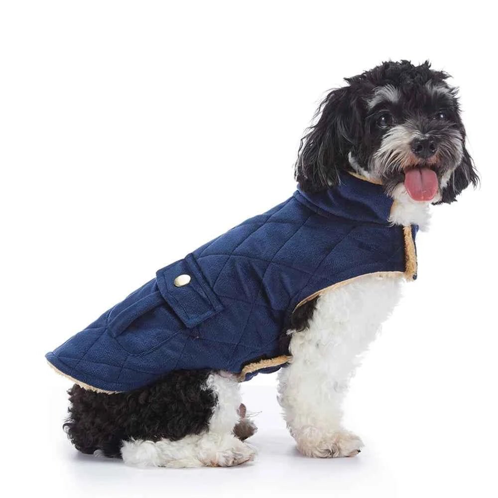 Plush Checkered Pet Winter Coat with Double Bag for Puppy - Thermal Dog Jacket by Souths Cheap Stuff