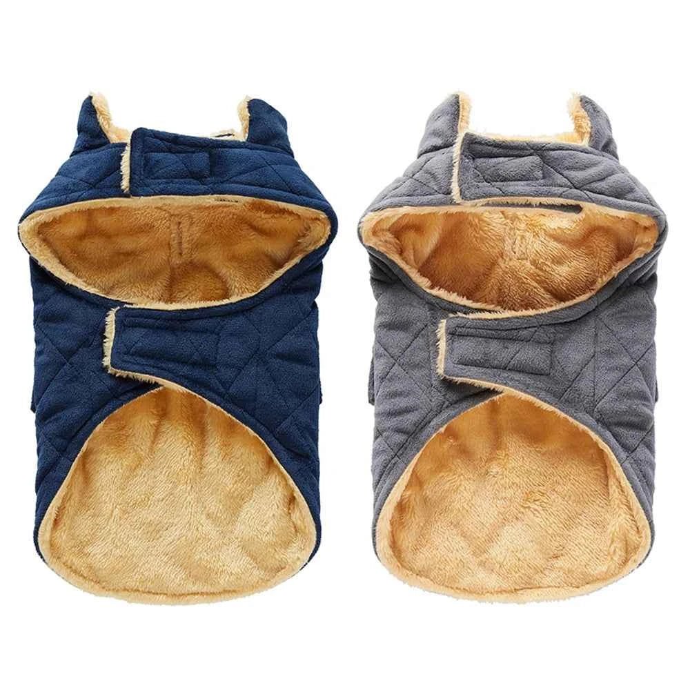 Plush Checkered Pet Winter Coat with Double Bag for Puppy - Thermal Dog Jacket by Souths Cheap Stuff