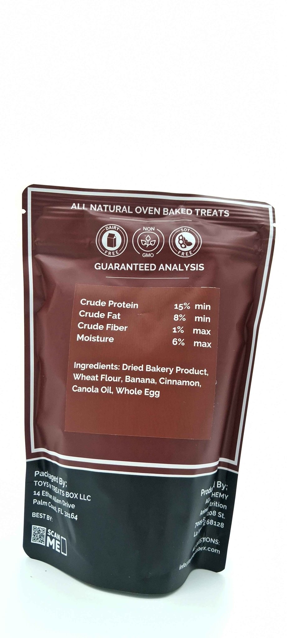Banana Bread Hearts Probiotic Dog Treats All Natural Oven Baked - shop_name pets petsupplys