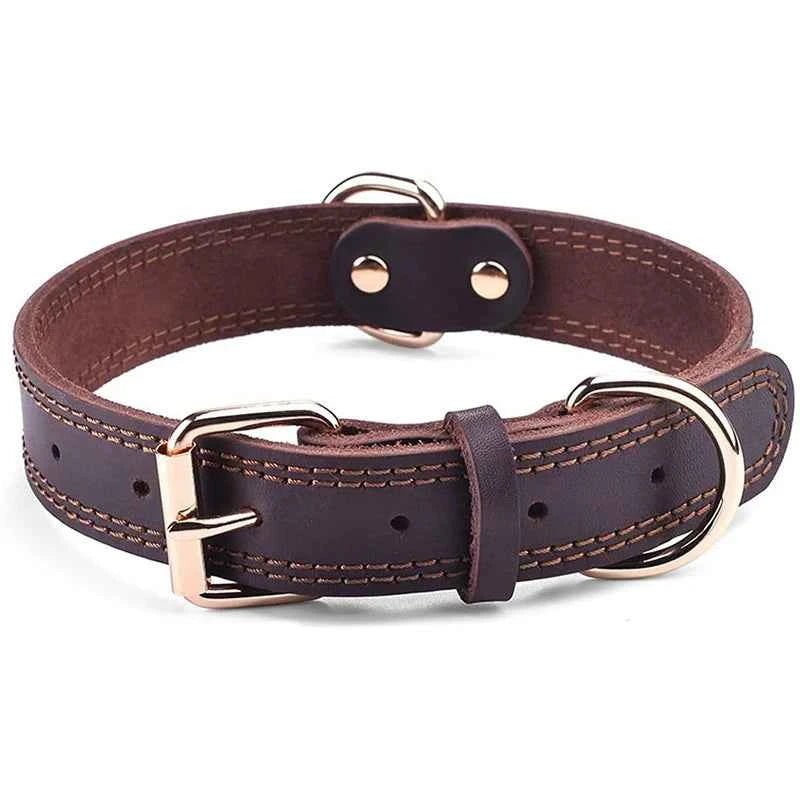 Premium Genuine Leather Dog Collar Vintage Style Durable Pet Collar for Medium to Large Dogs by Souths Cheap Stuff