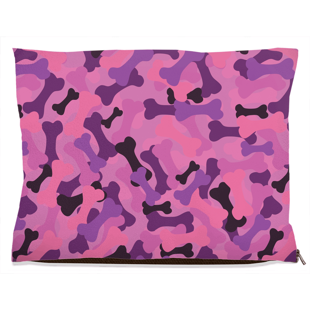 Bone Camo Pink Dog Bed Sizes 18x28 Inches For Pets - shop_name pets petsupplys