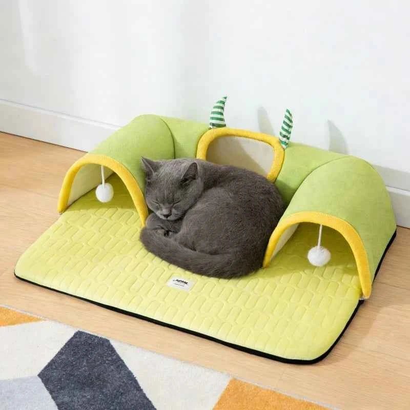 Breathable 2-in-1 Cat Bed Four Season Cozy Hideaway Pet Mat for Kittens Adult Cats by Souths Cheap Stuff