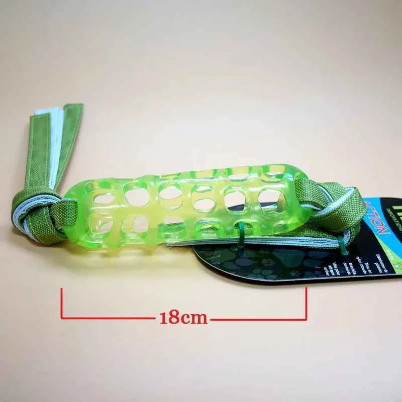 Soft Rubber Treat Dispenser Toy with Knotted Streamer for Dogs by Souths Cheap Stuff