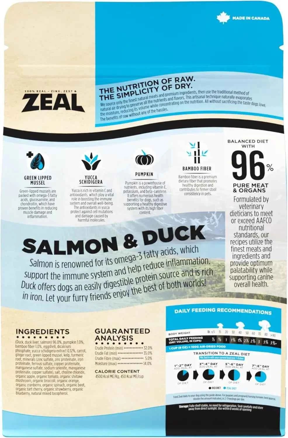 Canada Air-Dried Salmon & Duck Dog Food - Omega-3 Rich, Grain-Free, No Fillers, 1 lb by Souths Cheap Stuff