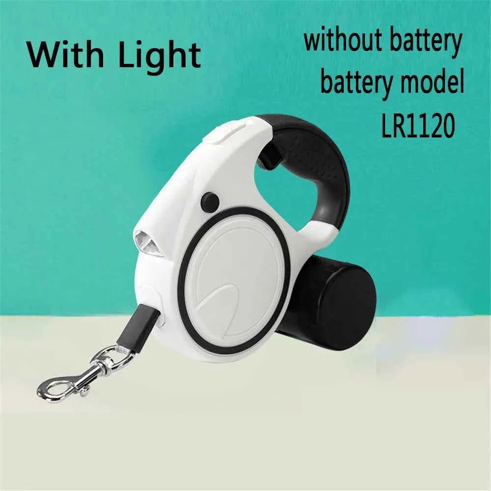 Retractable Dog Leash with LED Lights & Garbage Bag Dispenser - 5M Nylon Traction Belt by Souths Cheap Stuff