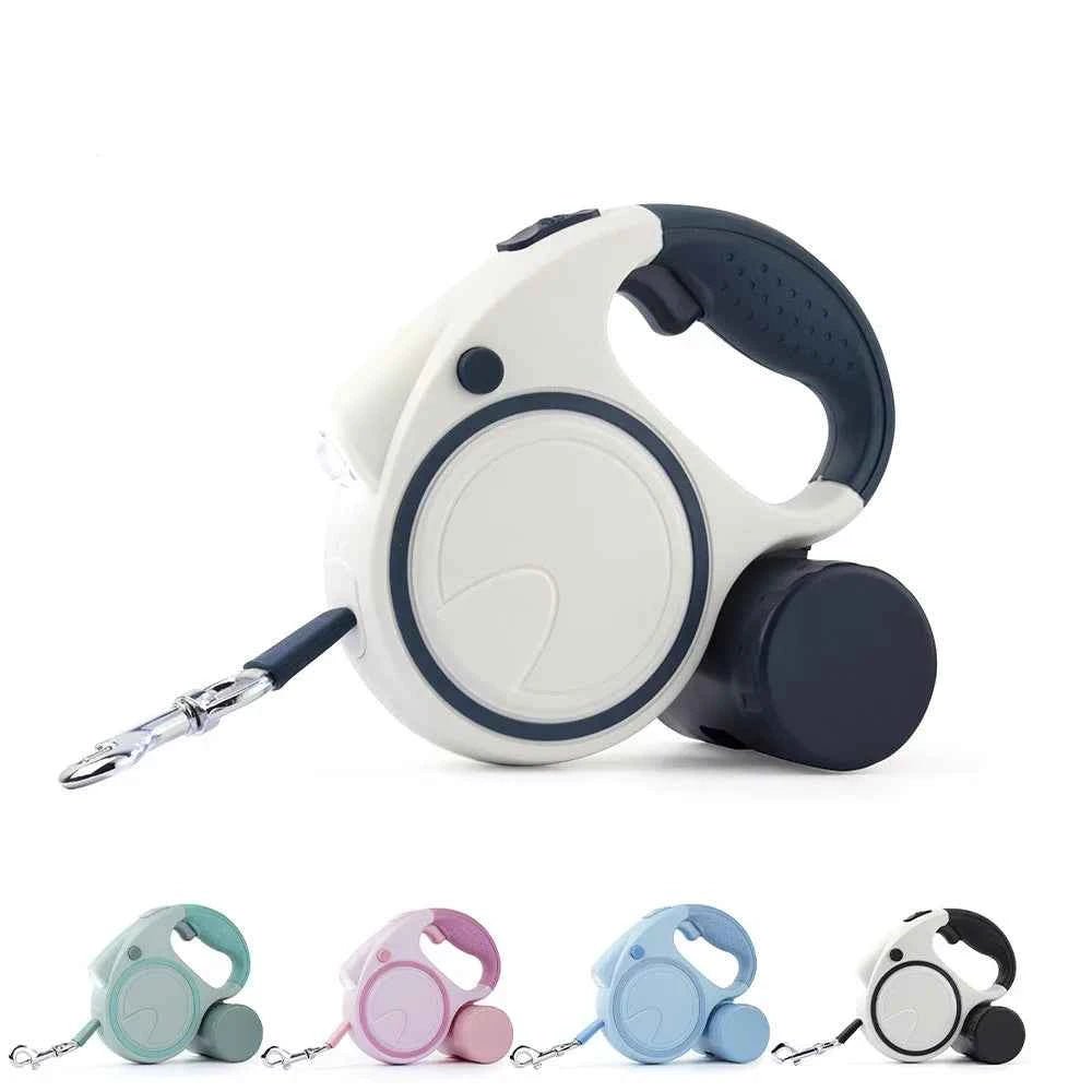 Retractable Dog Leash with LED Lights & Garbage Bag Dispenser - 5M Nylon Traction Belt by Souths Cheap Stuff