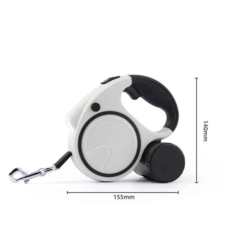 Retractable Dog Leash with LED Lights & Garbage Bag Dispenser - 5M Nylon Traction Belt by Souths Cheap Stuff