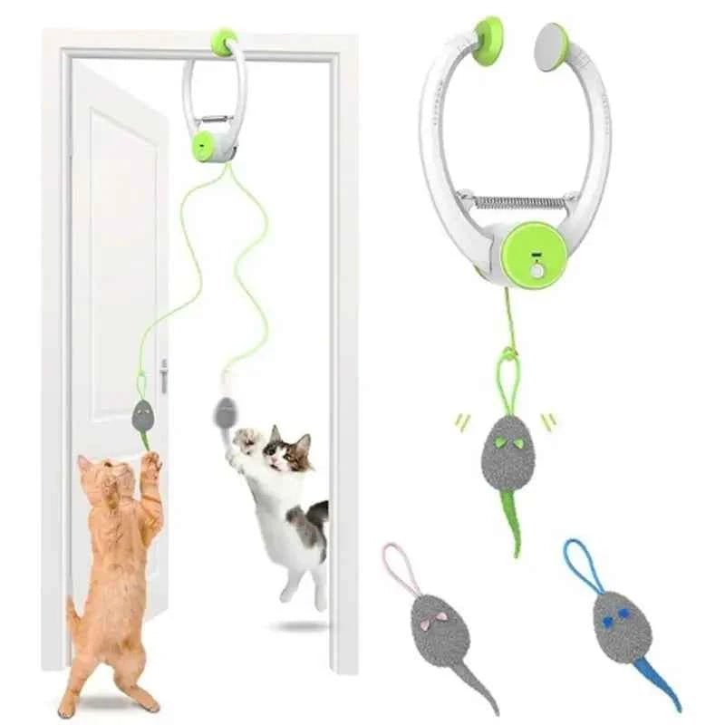 Interactive Auto-Rebound Cat Toy with Catnip Mice - Indoor Kitten Teaser by Souths Cheap Stuff