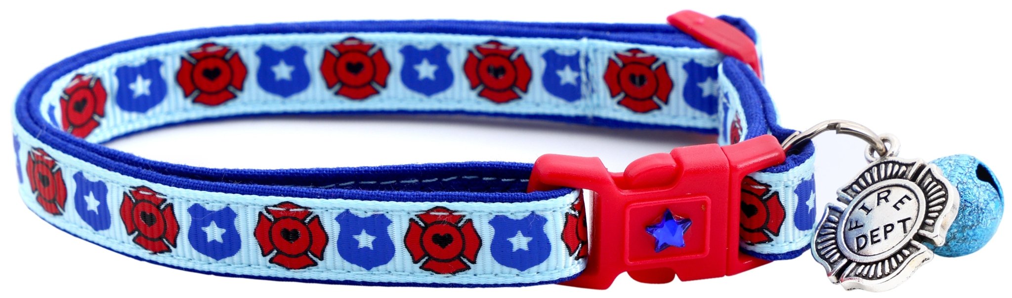Fire And Police Badges Cat Collar With Breakaway Clip - shop_name pets petsupplys