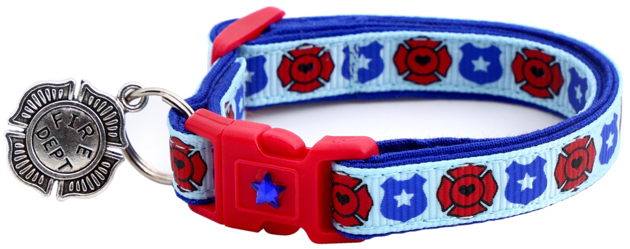 Fire And Police Badges Cat Collar With Breakaway Clip - shop_name pets petsupplys