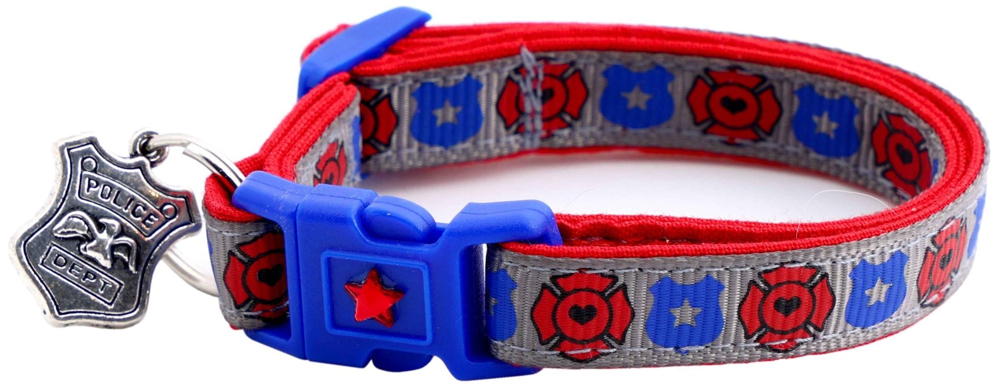 Fire And Police Badges Cat Collar With Breakaway Clip - shop_name pets petsupplys