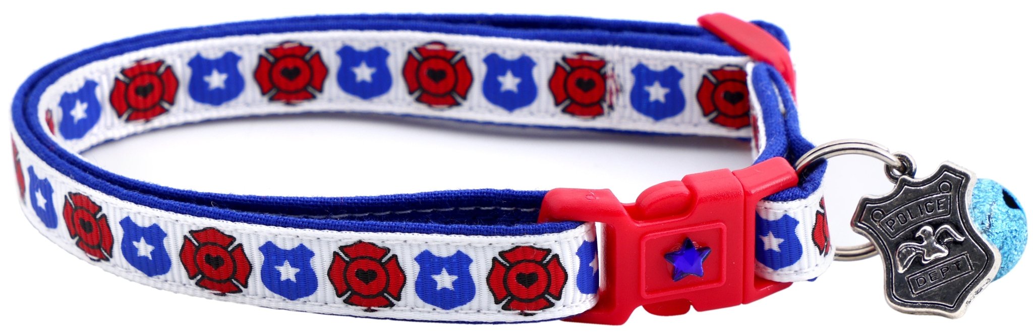 Fire And Police Badges Cat Collar With Breakaway Clip - shop_name pets petsupplys