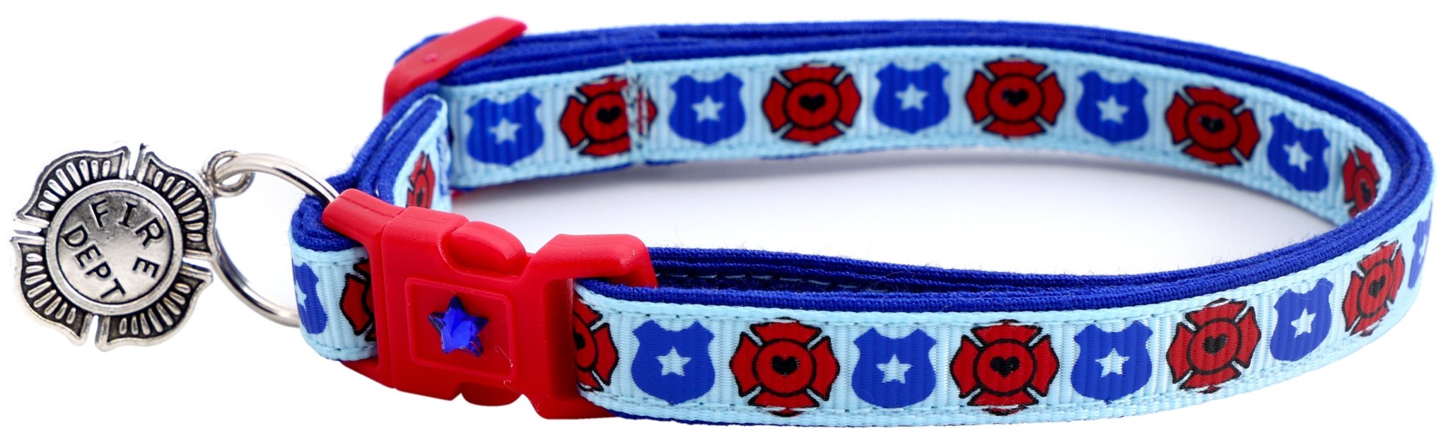 Fire And Police Badges Cat Collar With Breakaway Clip - shop_name pets petsupplys