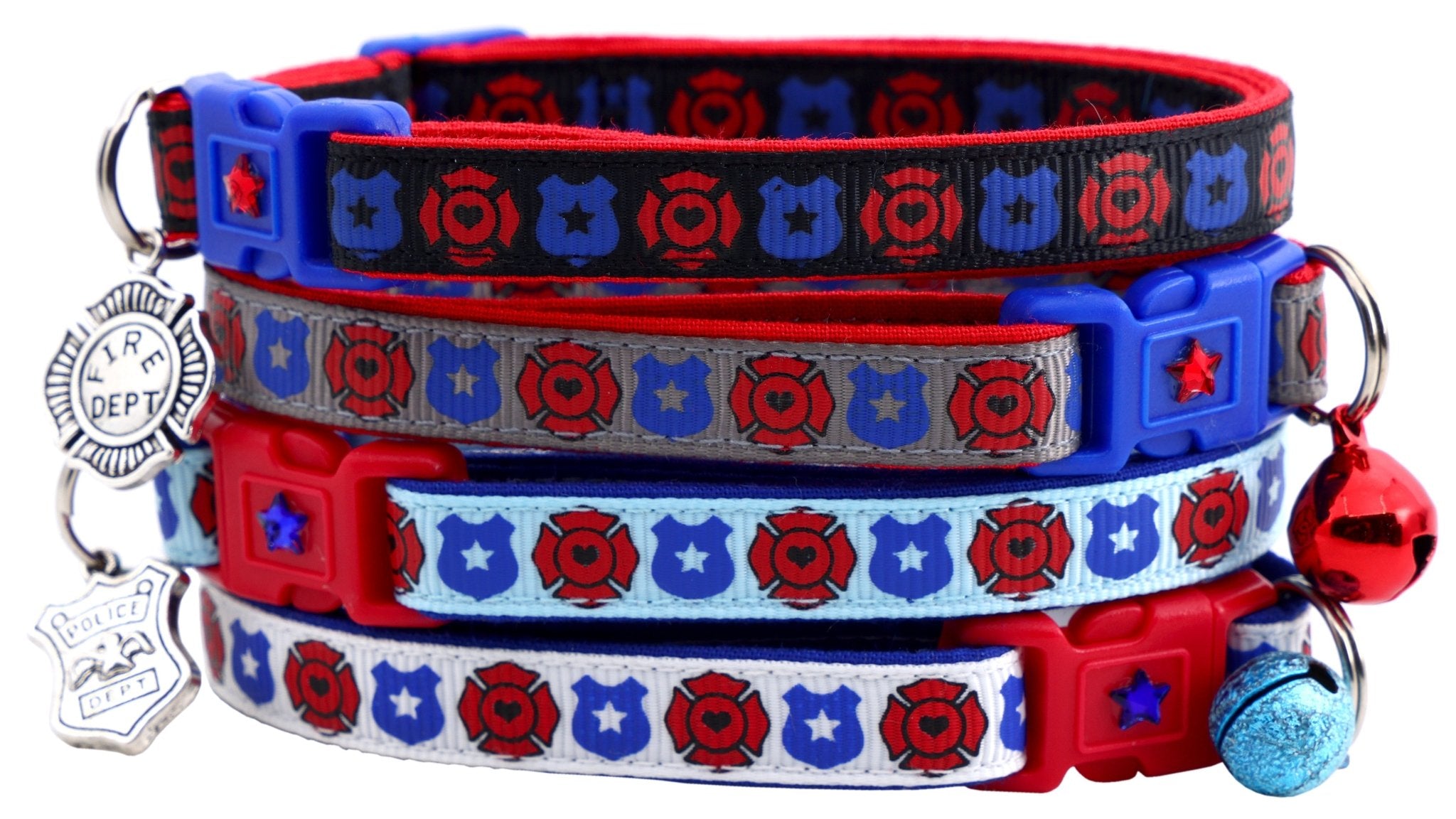 Fire And Police Badges Cat Collar With Breakaway Clip - shop_name pets petsupplys