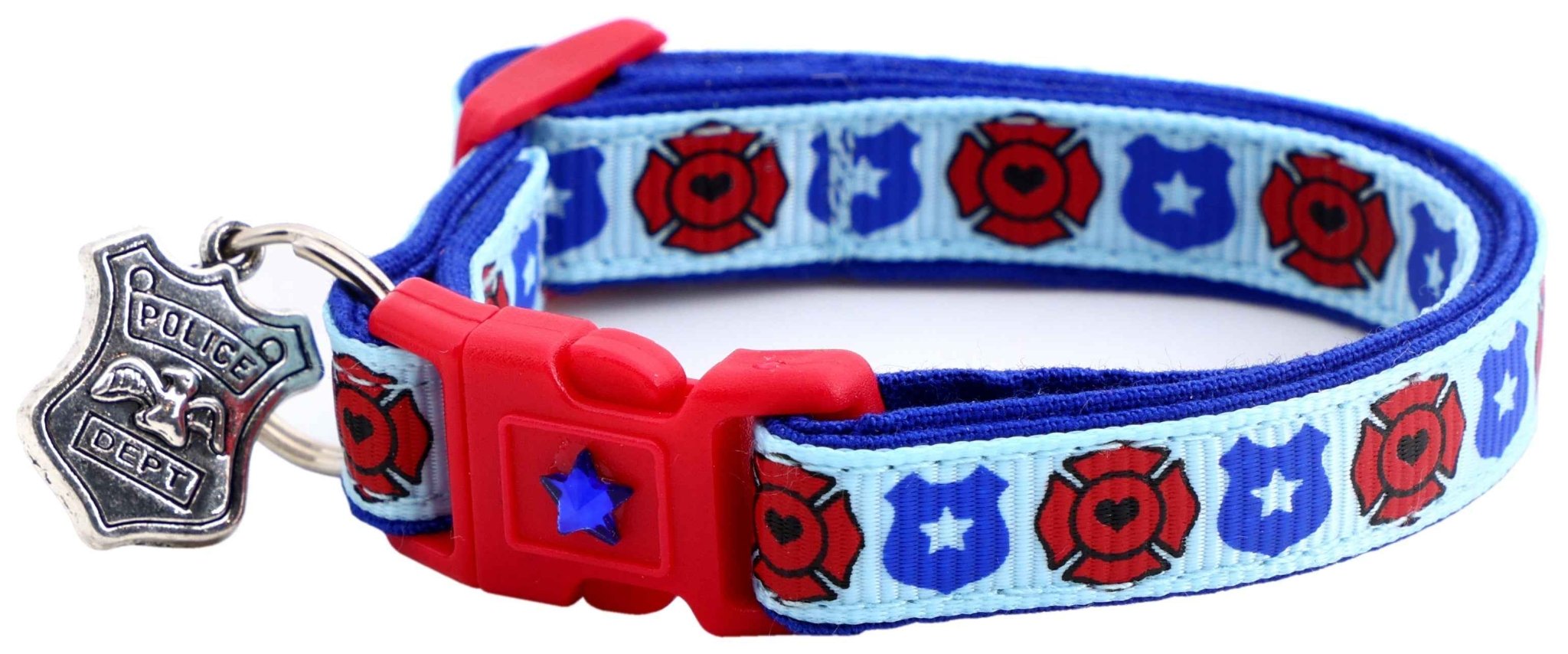 Fire And Police Badges Cat Collar With Breakaway Clip - shop_name pets petsupplys