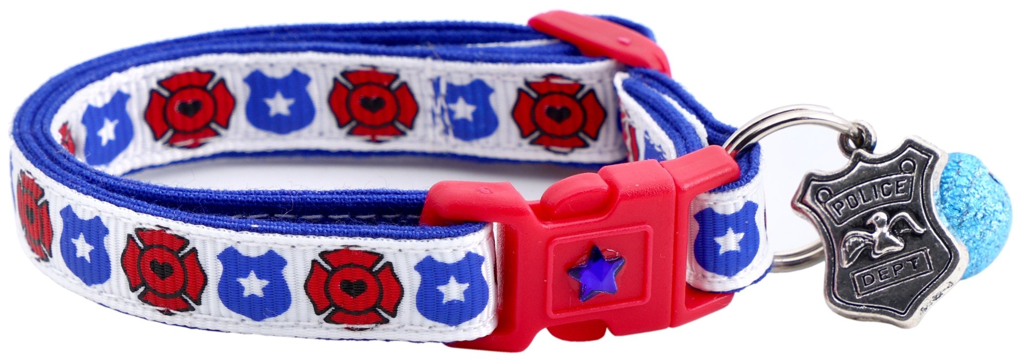 Fire And Police Badges Cat Collar With Breakaway Clip - shop_name pets petsupplys