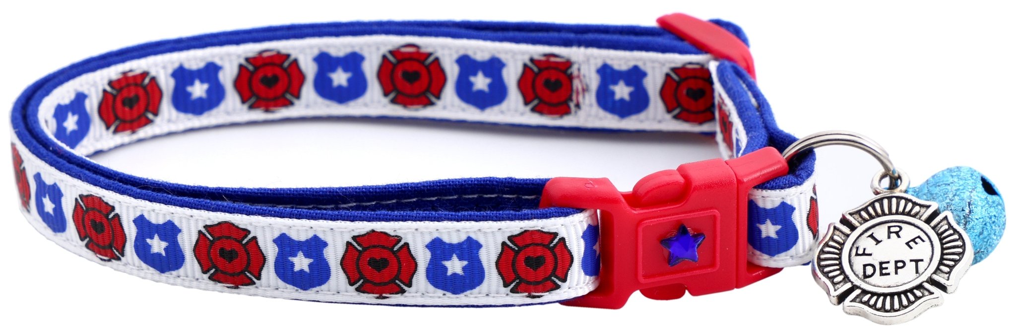 Fire And Police Badges Cat Collar With Breakaway Clip - shop_name pets petsupplys