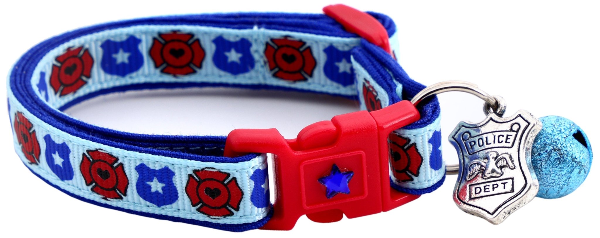 Fire And Police Badges Cat Collar With Breakaway Clip - shop_name pets petsupplys