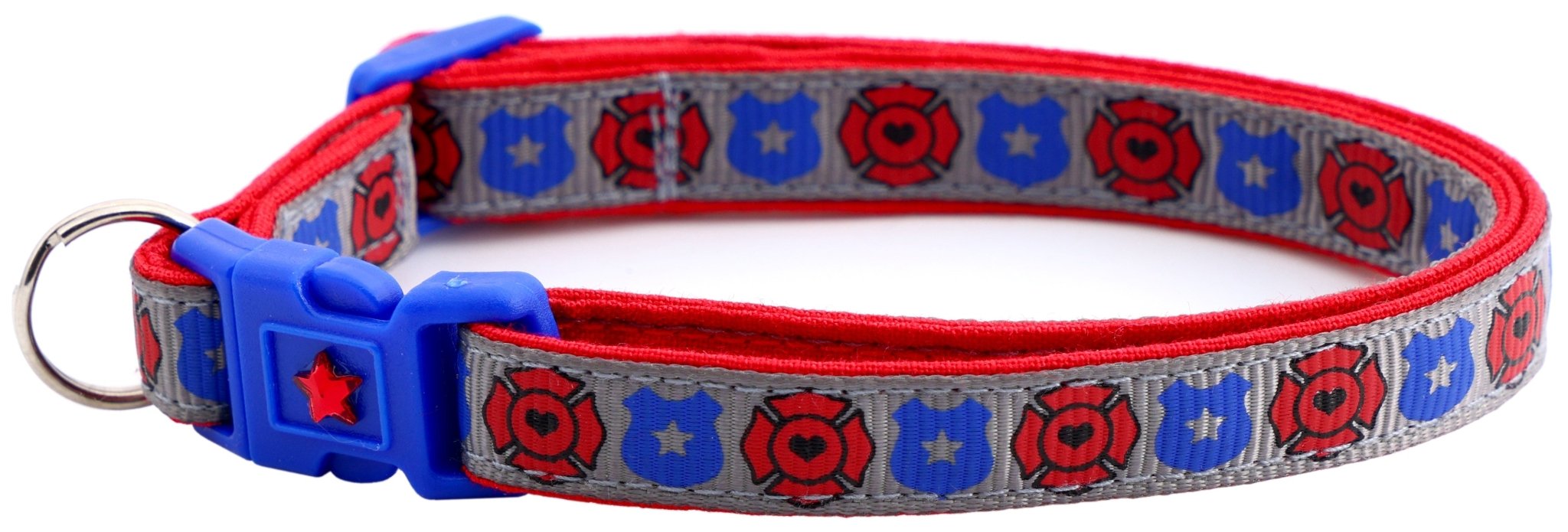 Fire And Police Badges Cat Collar With Breakaway Clip - shop_name pets petsupplys