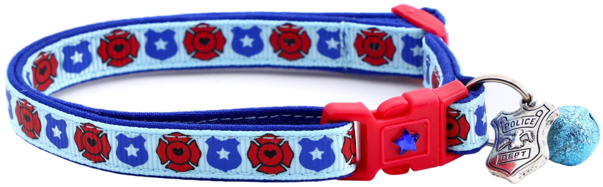 Fire And Police Badges Cat Collar With Breakaway Clip - shop_name pets petsupplys