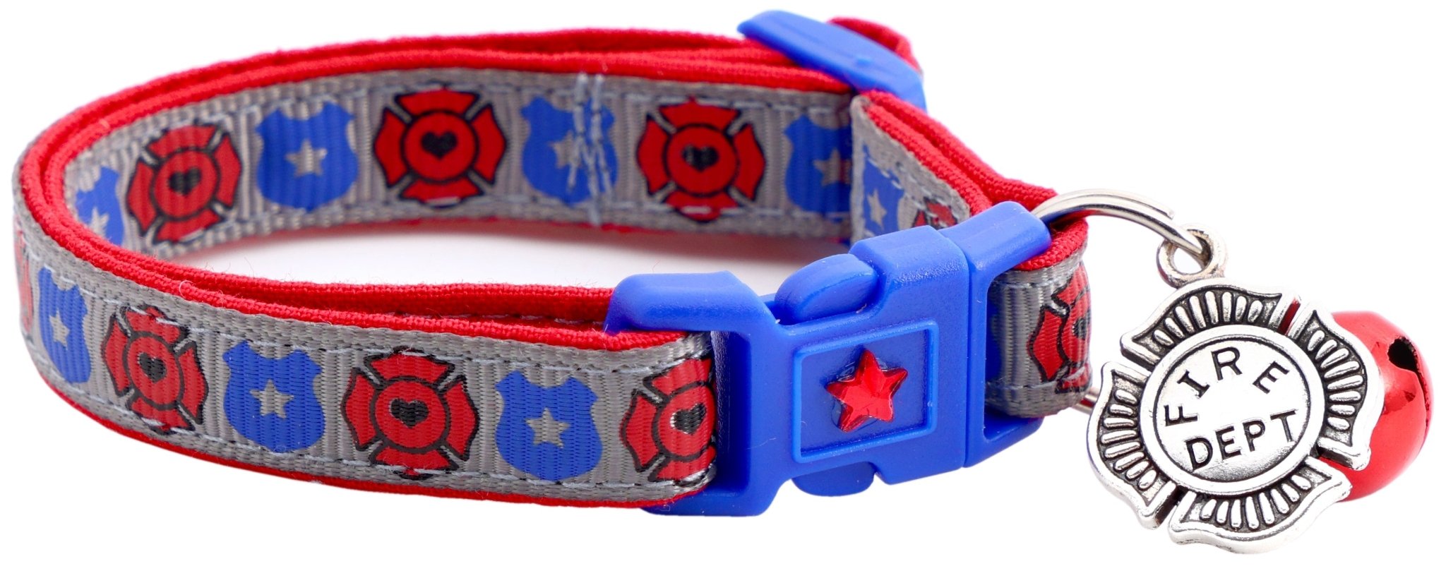 Fire And Police Badges Cat Collar With Breakaway Clip - shop_name pets petsupplys