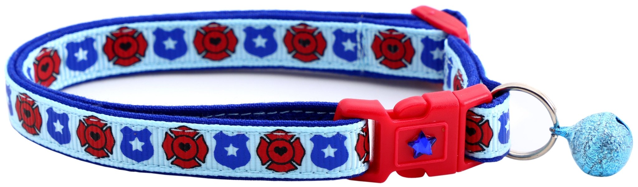 Fire And Police Badges Cat Collar With Breakaway Clip - shop_name pets petsupplys