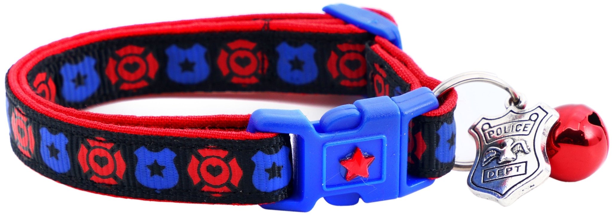 Fire And Police Badges Cat Collar With Breakaway Clip - shop_name pets petsupplys