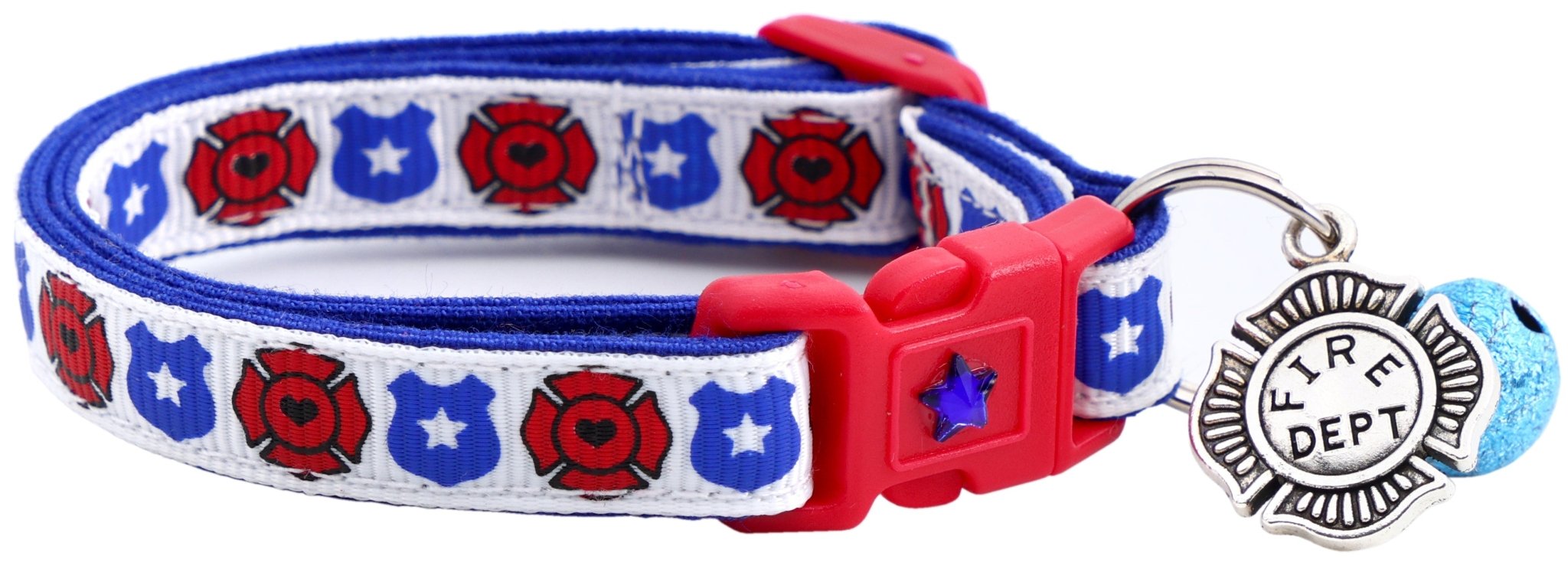 Fire And Police Badges Cat Collar With Breakaway Clip - shop_name pets petsupplys