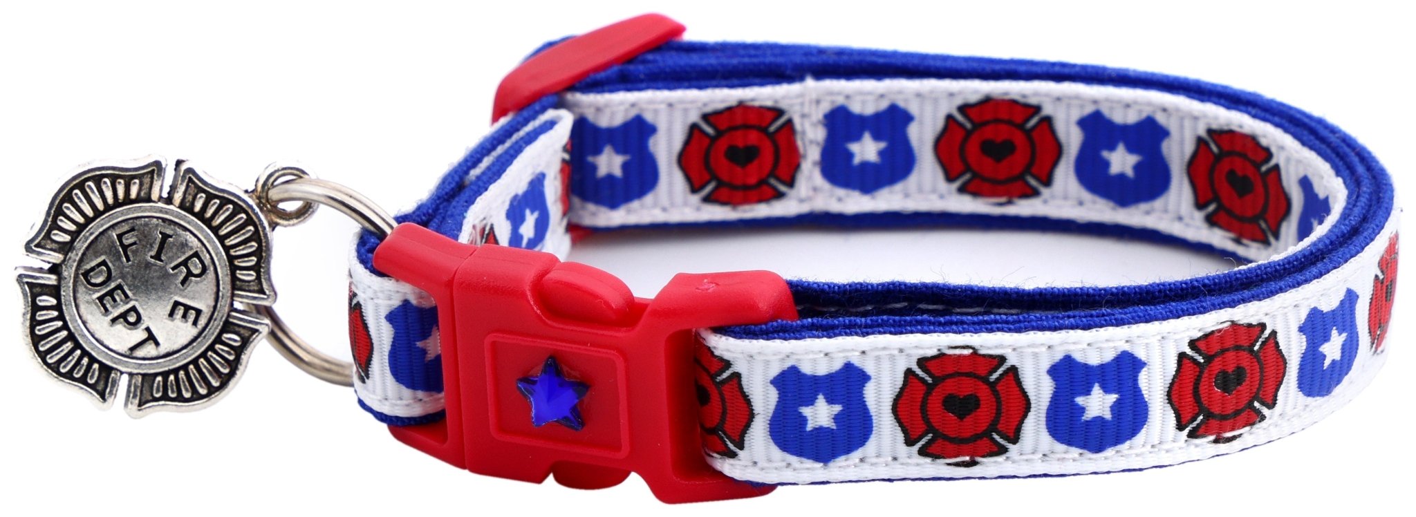 Fire And Police Badges Cat Collar With Breakaway Clip - shop_name pets petsupplys