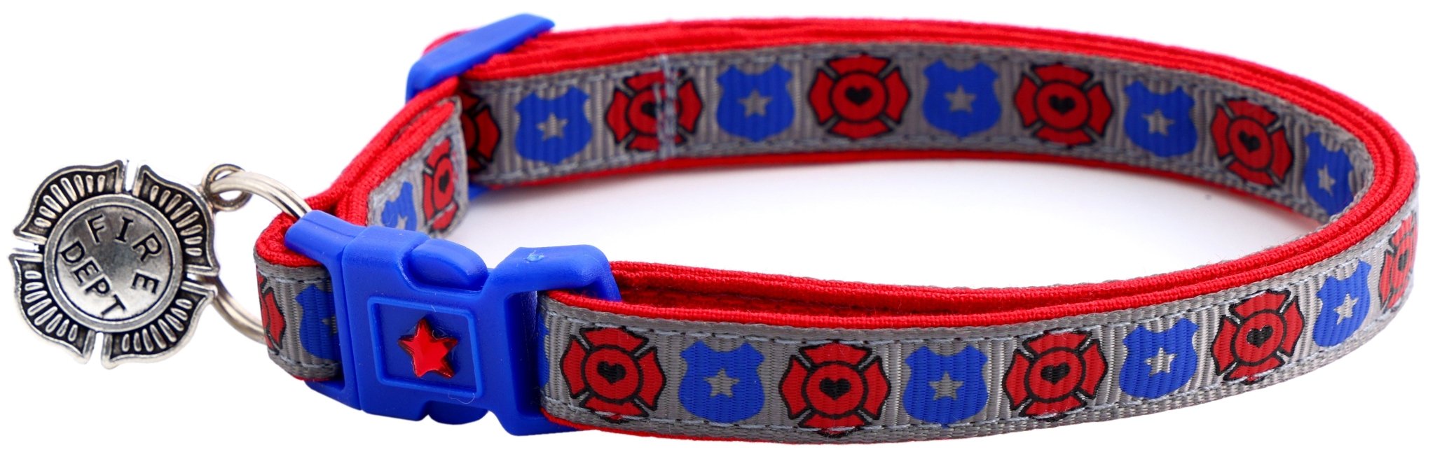 Fire And Police Badges Cat Collar With Breakaway Clip - shop_name pets petsupplys