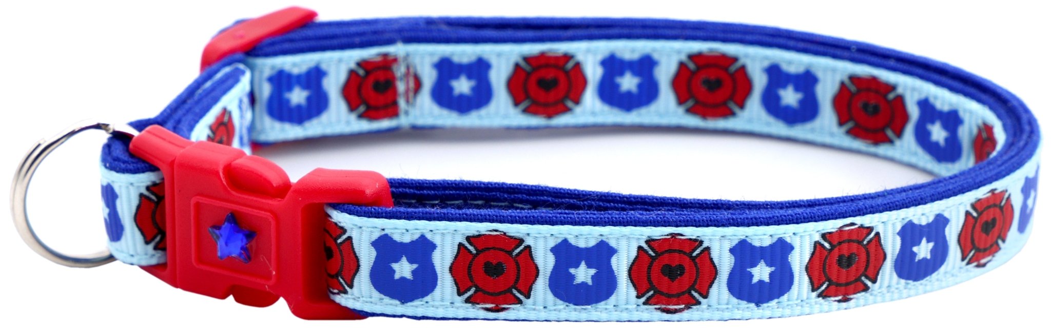 Fire And Police Badges Cat Collar With Breakaway Clip - shop_name pets petsupplys