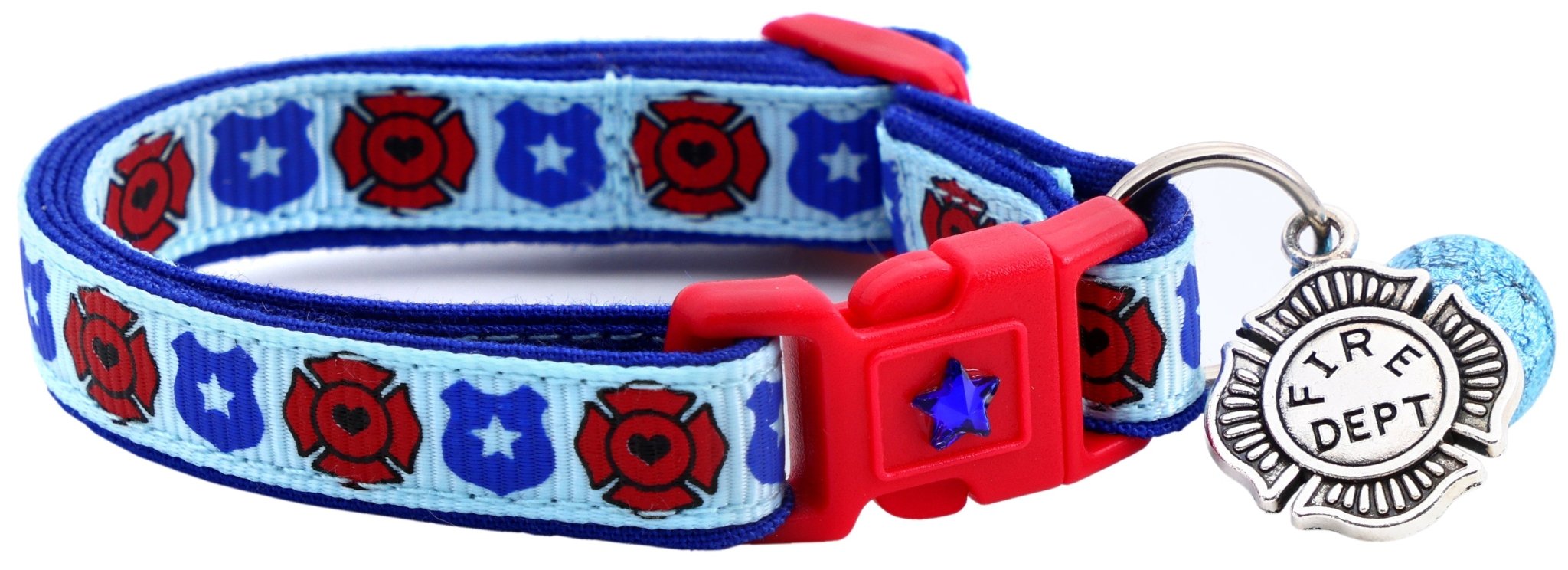 Fire And Police Badges Cat Collar With Breakaway Clip - shop_name pets petsupplys