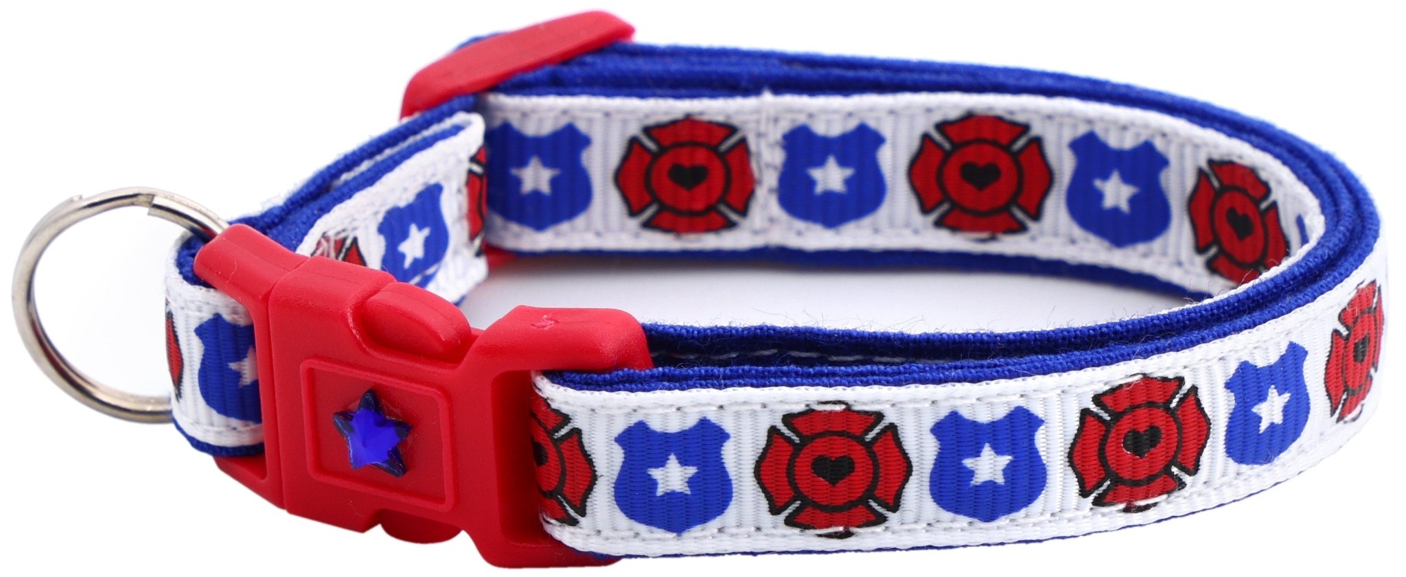 Fire And Police Badges Cat Collar With Breakaway Clip - shop_name pets petsupplys