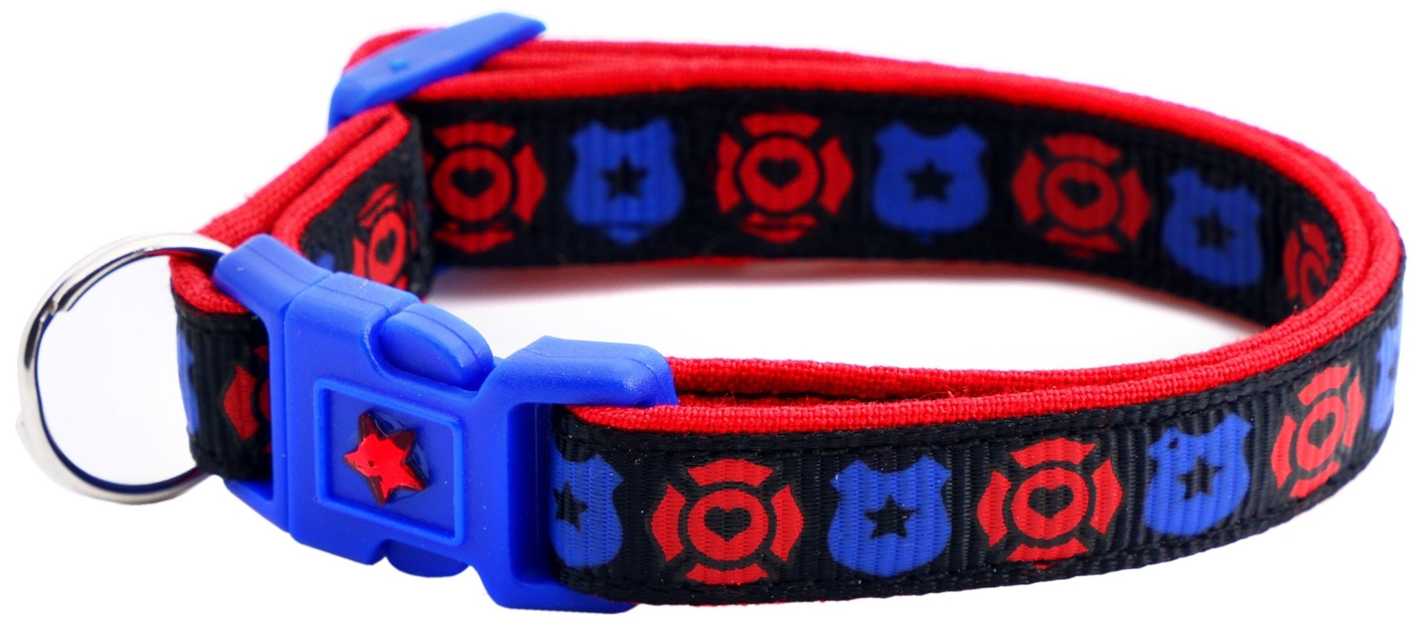 Fire And Police Badges Cat Collar With Breakaway Clip - shop_name pets petsupplys