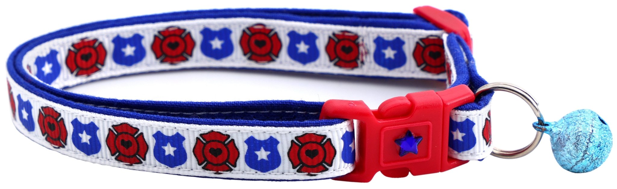 Fire And Police Badges Cat Collar With Breakaway Clip - shop_name pets petsupplys