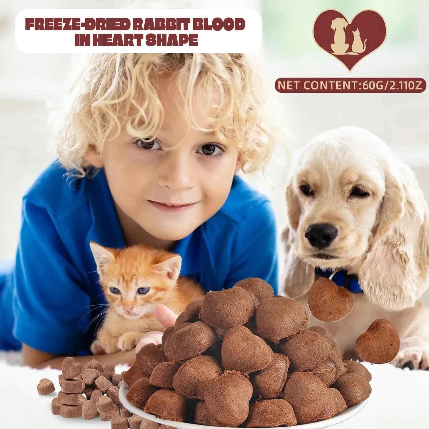 Iron-Rich Rabbit Blood Cat Snacks, High Protein Freeze-Dried Pet Treats, 3.5oz by Souths Cheap Stuff