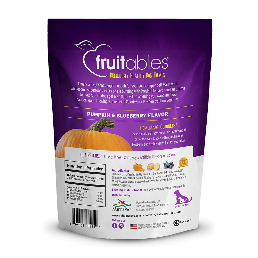 Fruitables Pumpkin and Blueberry Mix Dog Treats 8x7 Oz - shop_name pets petsupplys