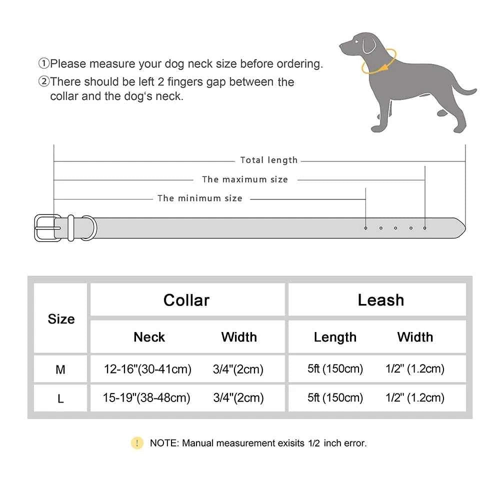 Braided Leather Dog Collar Leash Set for Medium-Large Dogs - Genuine Leather German Shepherd Pet Accessories by Souths Cheap Stuff