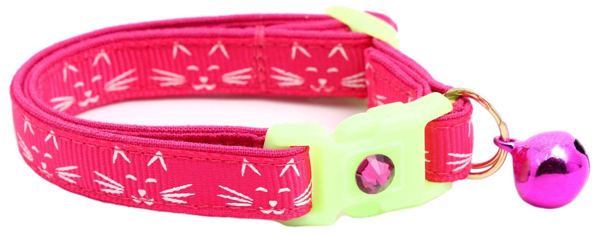 Glowing Cat Faces Breakaway Cat Collar by Pugs2Persians