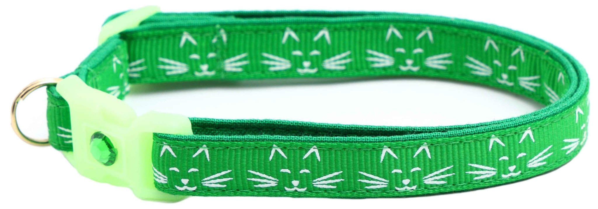 Glowing Cat Faces Breakaway Cat Collar by Pugs2Persians